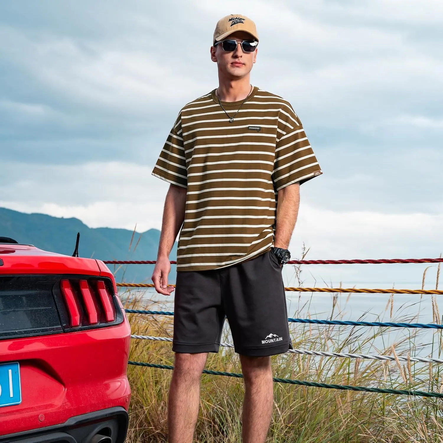 Men's Striped Shirts,Crewneck Striped T-ShirtTrue Classic Men's Top