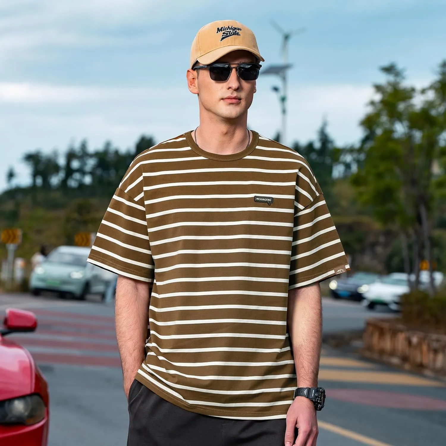 Men's Striped Shirts,Crewneck Striped T-ShirtTrue Classic Men's Top