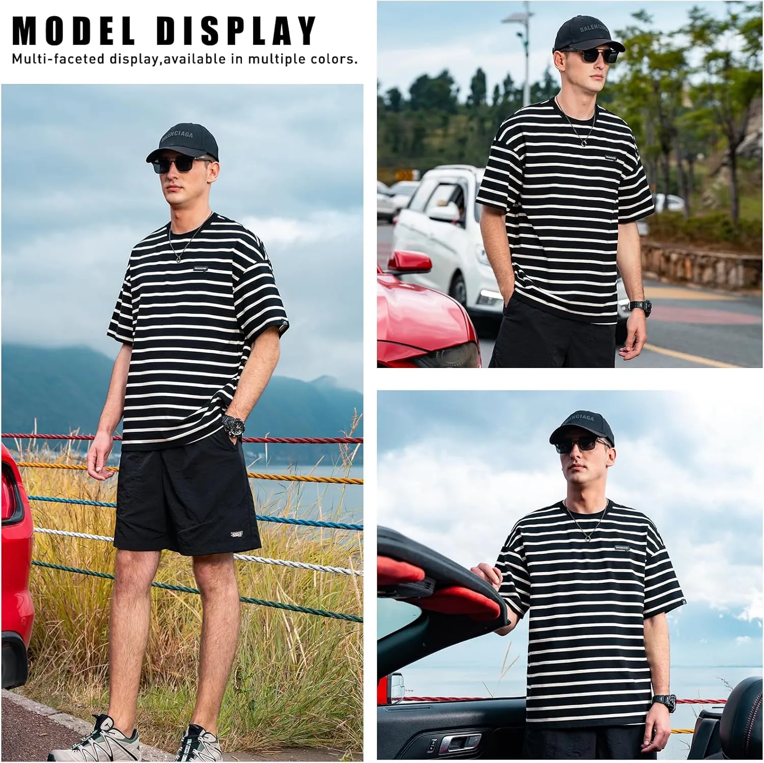 Men's Striped Shirts,Crewneck Striped T-ShirtTrue Classic Men's Top
