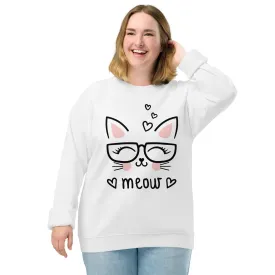 Meow The Cat Unisex organic raglan sweatshirt