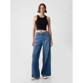 Mid Blue Extra Wide Leg Jeans