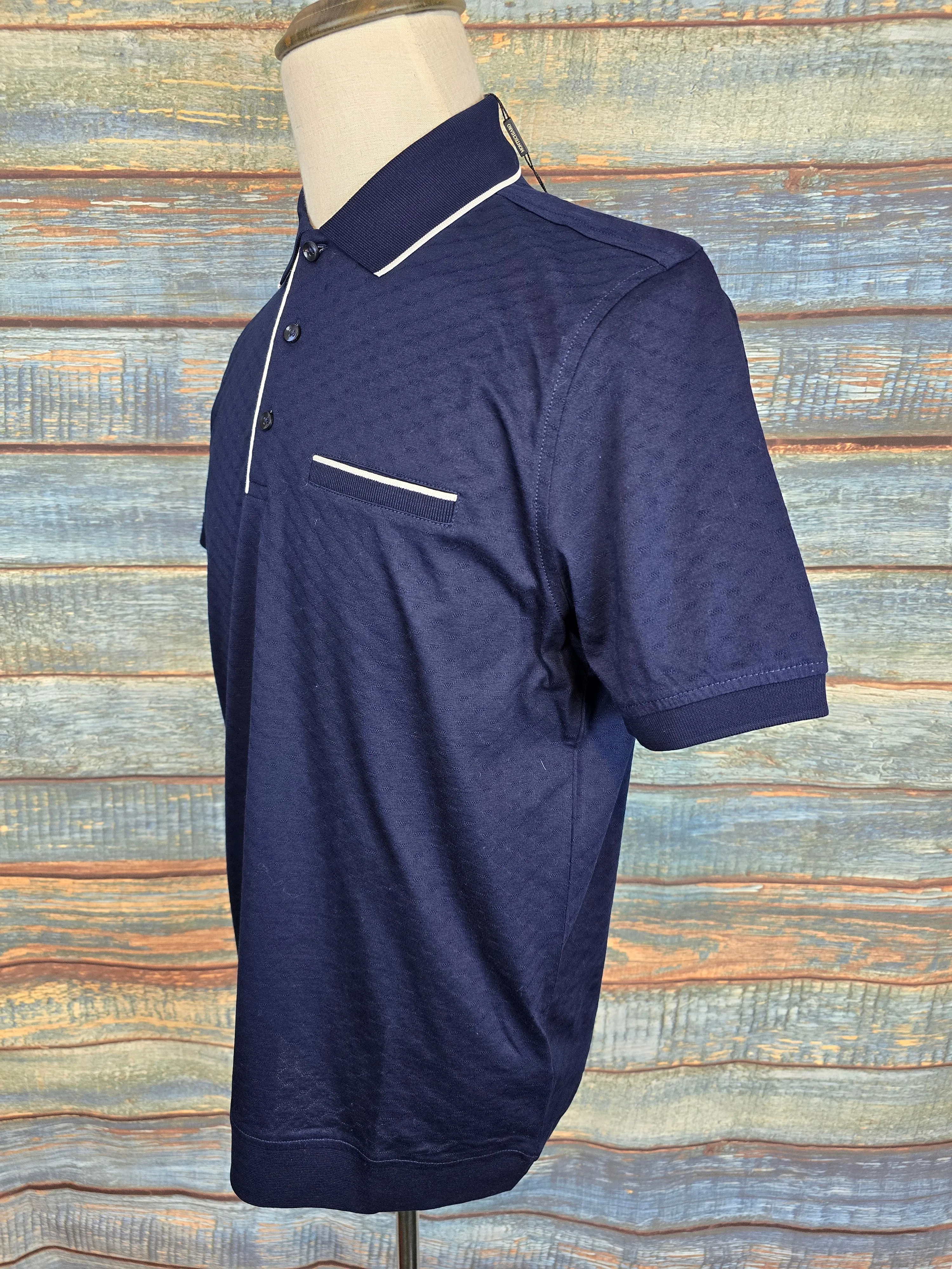 MONTOCHIARO Pure Cotton Jacquard Polo Shirt