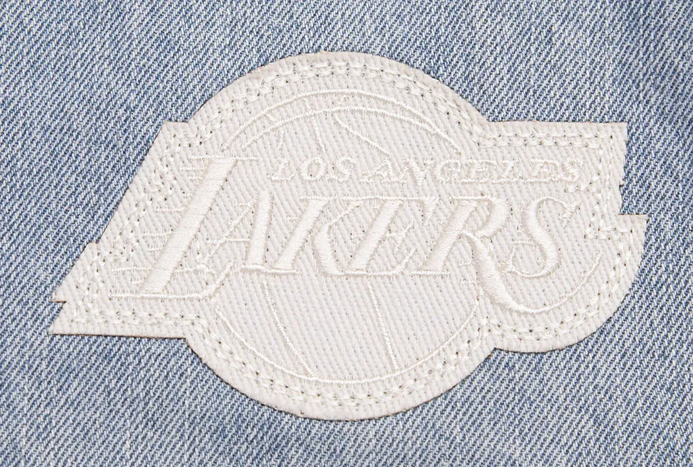 NBA LOS ANGELES LAKERS VARSITY BLUES WOMEN'S DENIM VARSITY WOMEN'S JACKET (DENIM/LINEN)