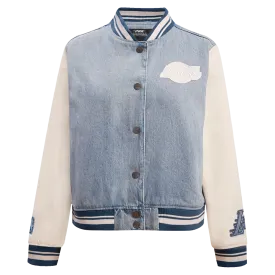 NBA LOS ANGELES LAKERS VARSITY BLUES WOMEN'S DENIM VARSITY WOMEN'S JACKET (DENIM/LINEN)