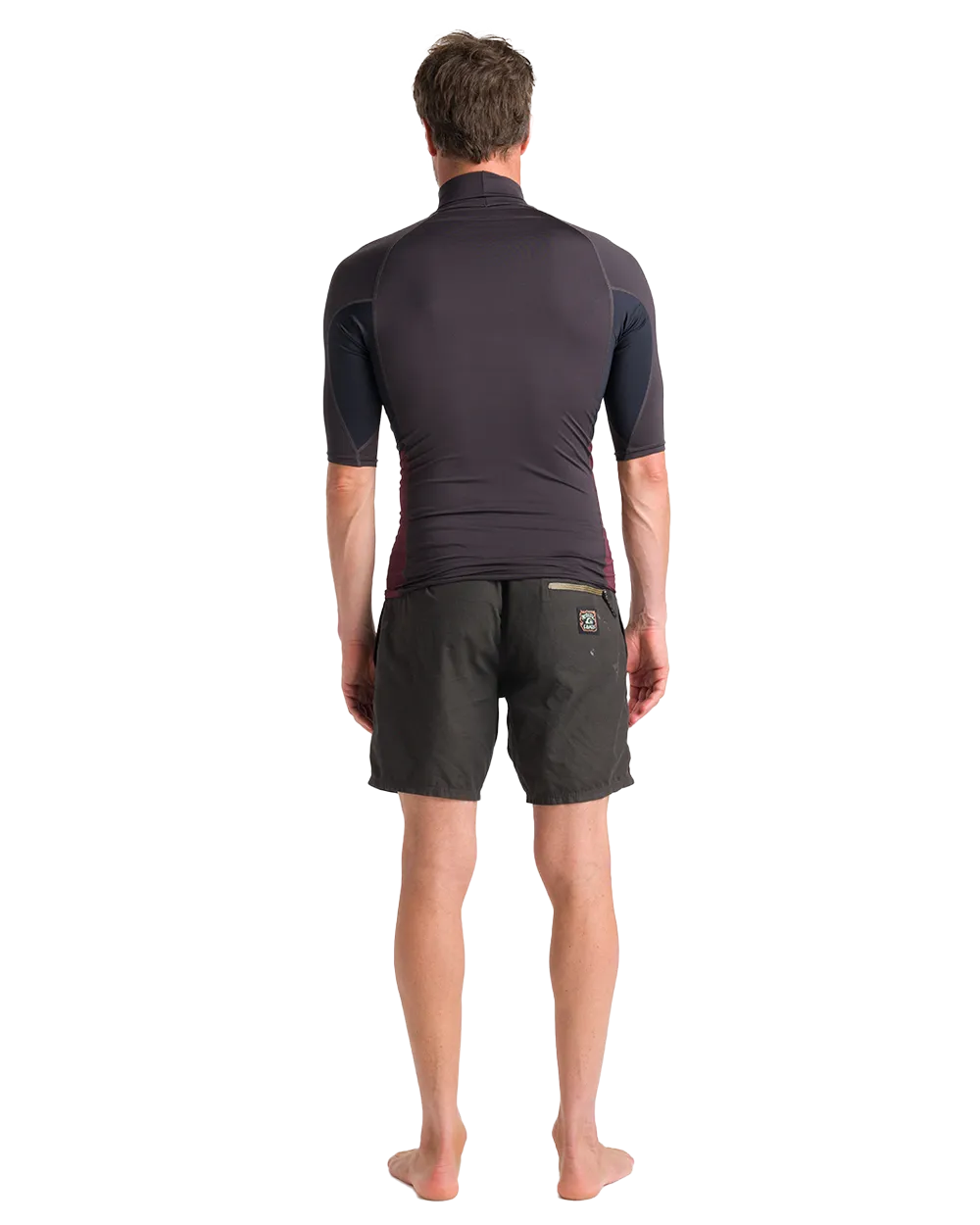Nuwave Rash Vest in Anthracite, Black & Wine