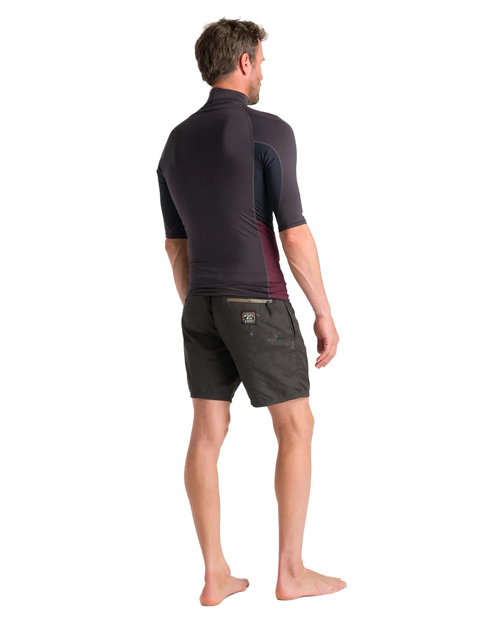 Nuwave Rash Vest in Anthracite, Black & Wine