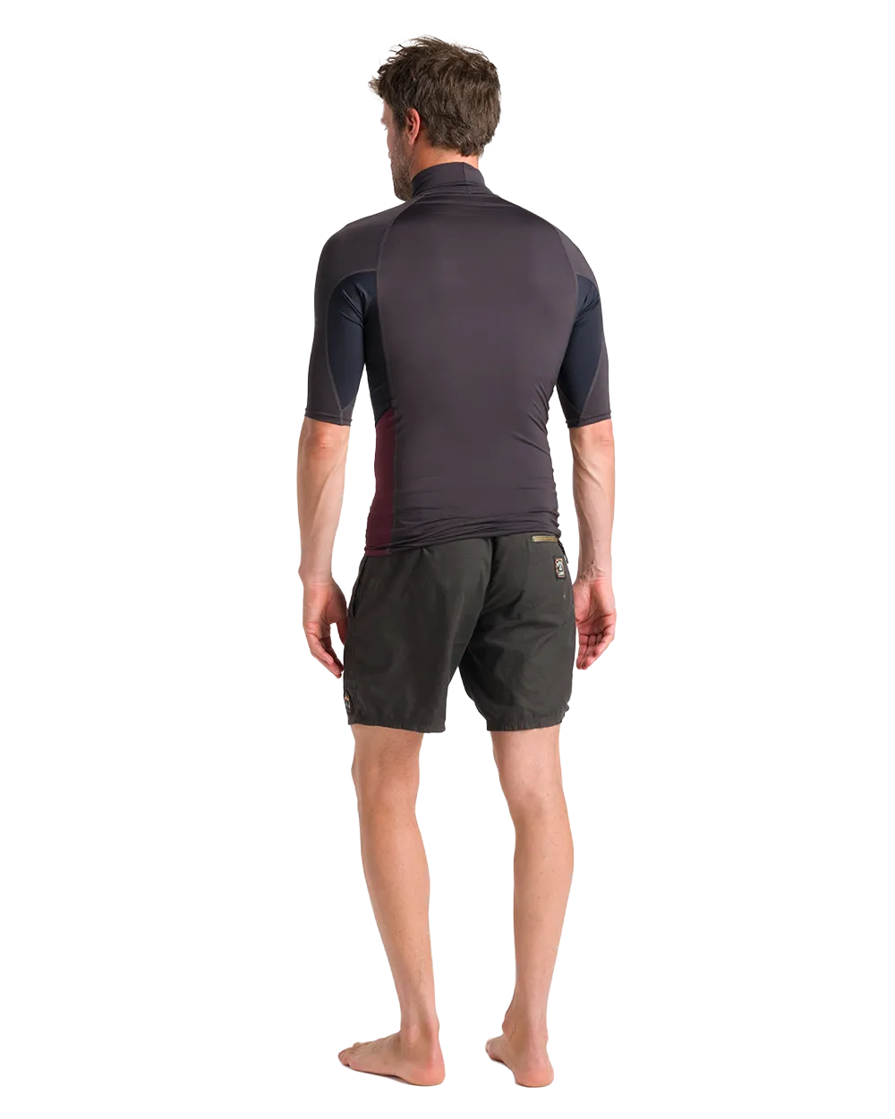 Nuwave Rash Vest in Anthracite, Black & Wine