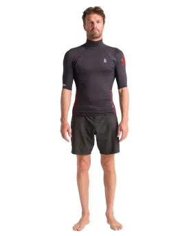 Nuwave Rash Vest in Anthracite, Black & Wine