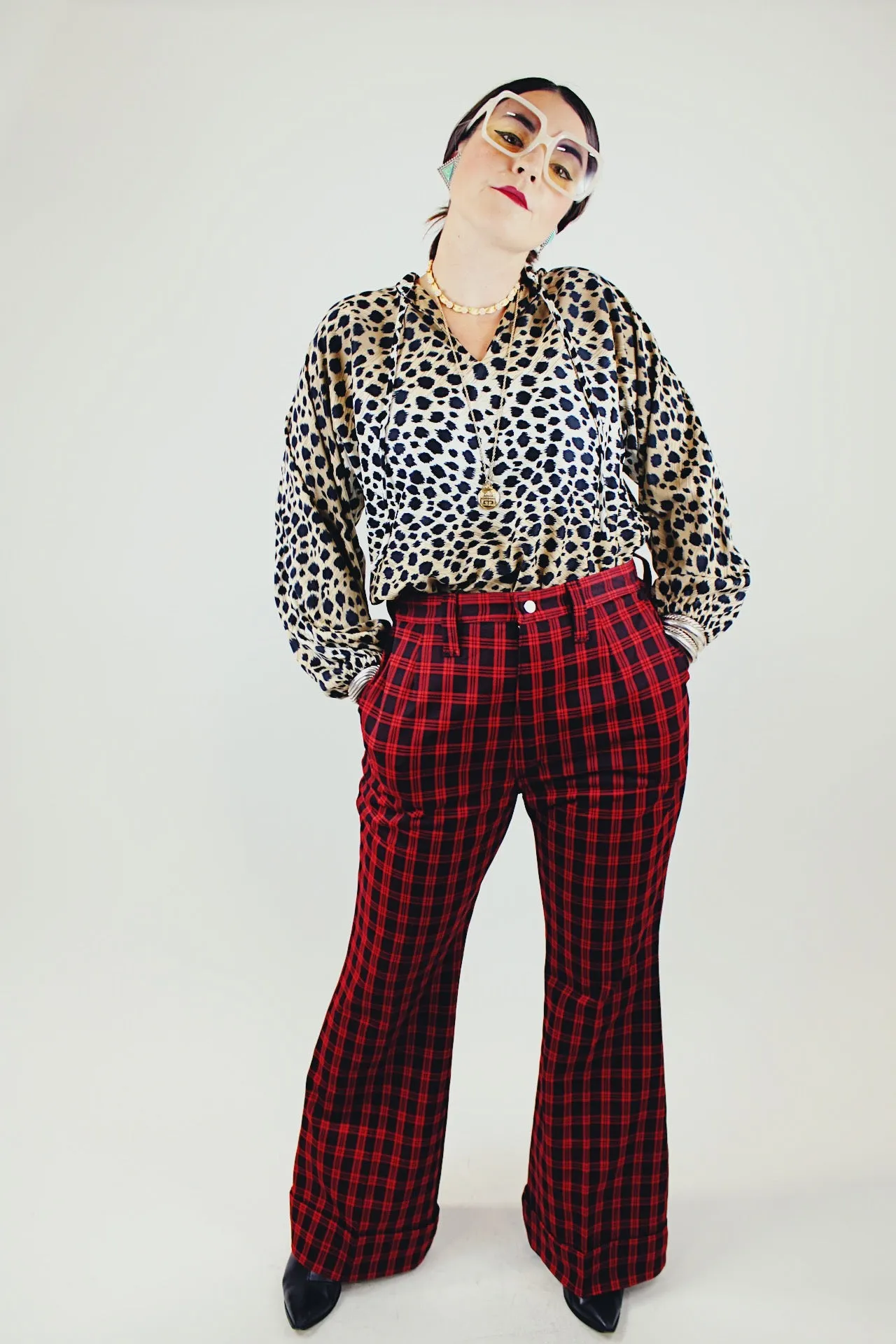 Plaid Print Wrangler Pants