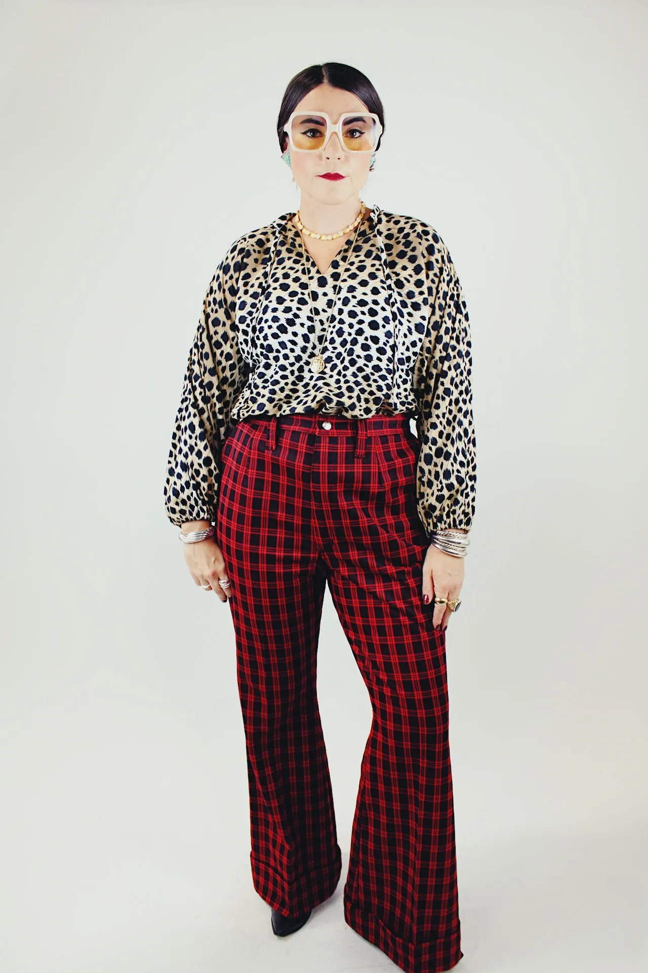 Plaid Print Wrangler Pants