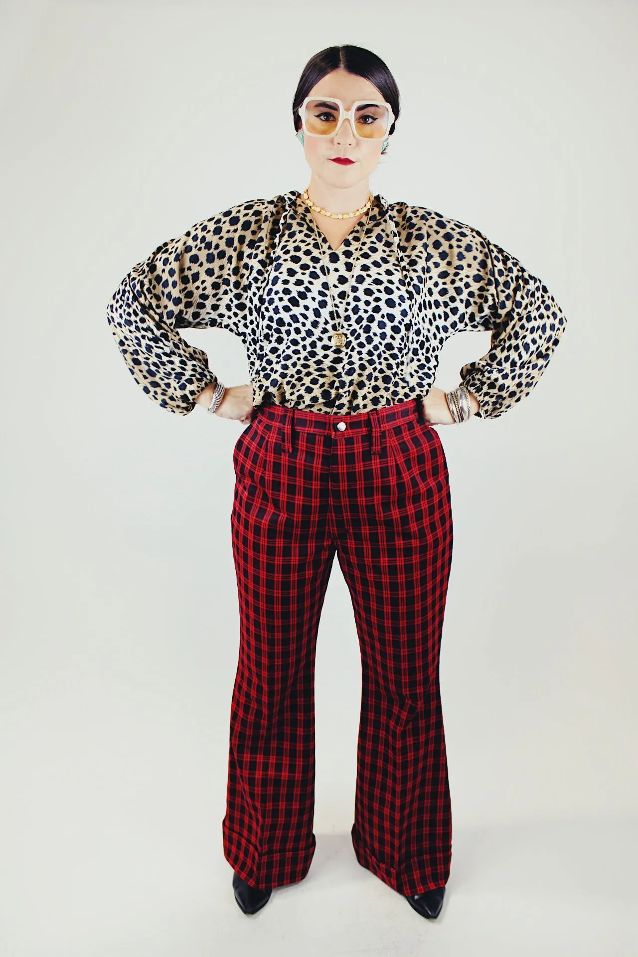 Plaid Print Wrangler Pants