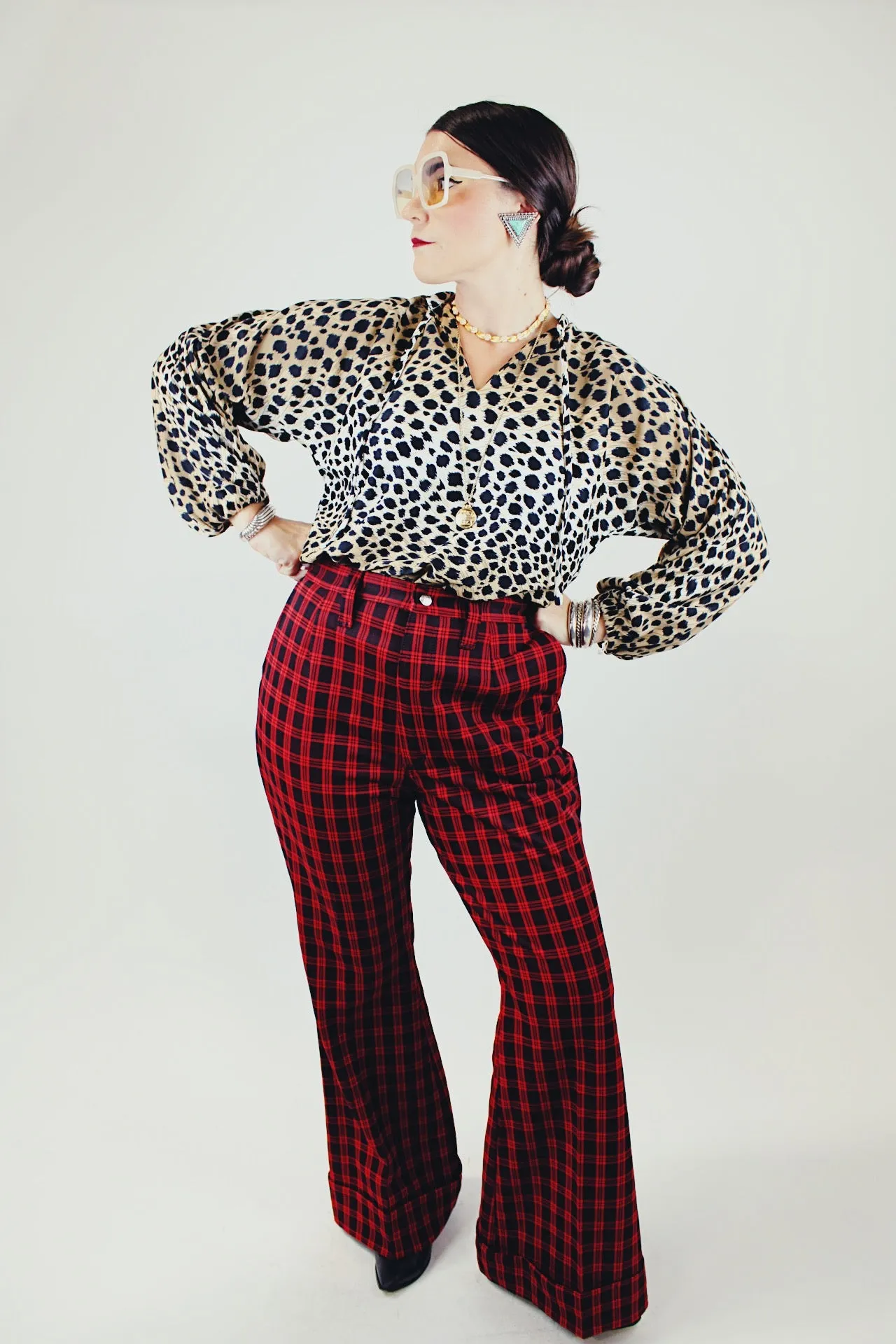 Plaid Print Wrangler Pants