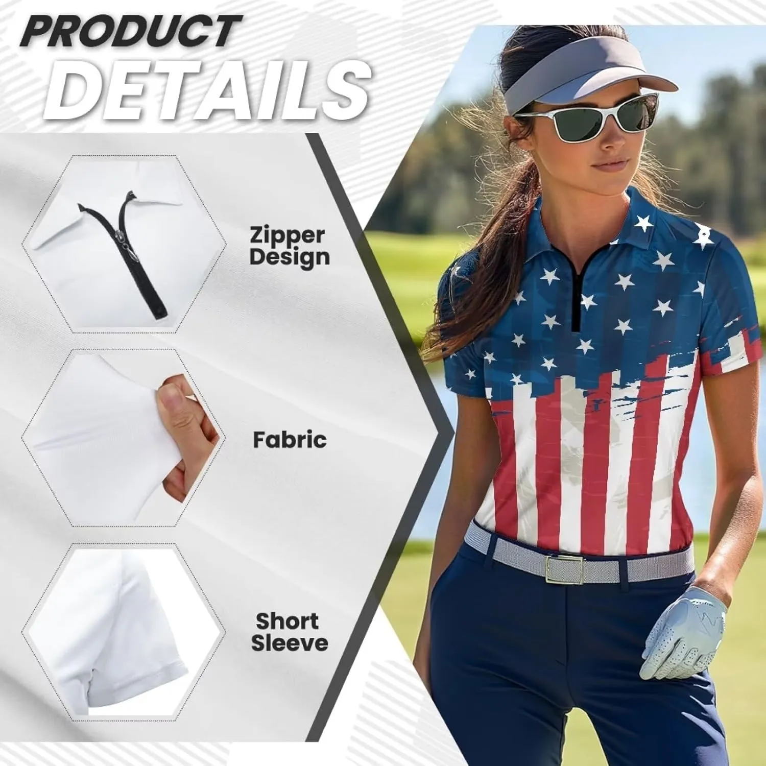 Short Sleeve Golf Shirts for Women Lightweight Moisture Wicking Tennis Shirts Women's Athletic Pullover Tops XS-2XL