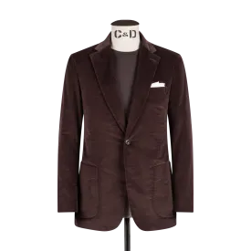 Single Breasted Notch Lapel Suit in Brown Corduroy