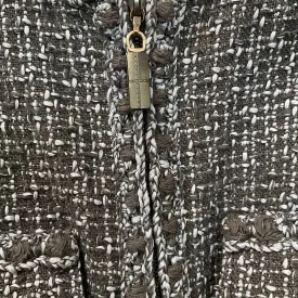 SIZE 40 CHANEL Blue Zip Tweed Jacket
