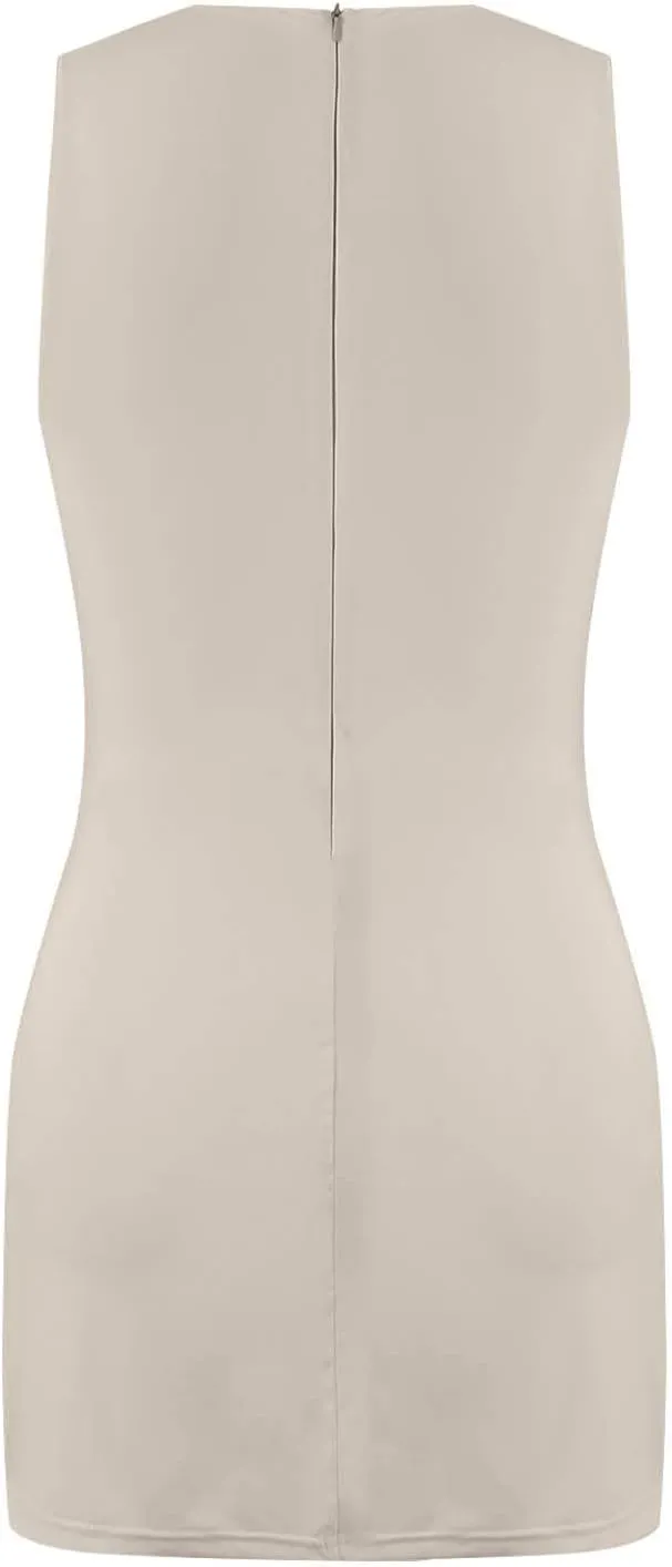 Skort Dress for Women Sleeveless Bodycon Side Slit Mini Tennis Dress with Shorts Cute Summer Active Comfy Shift Dresses