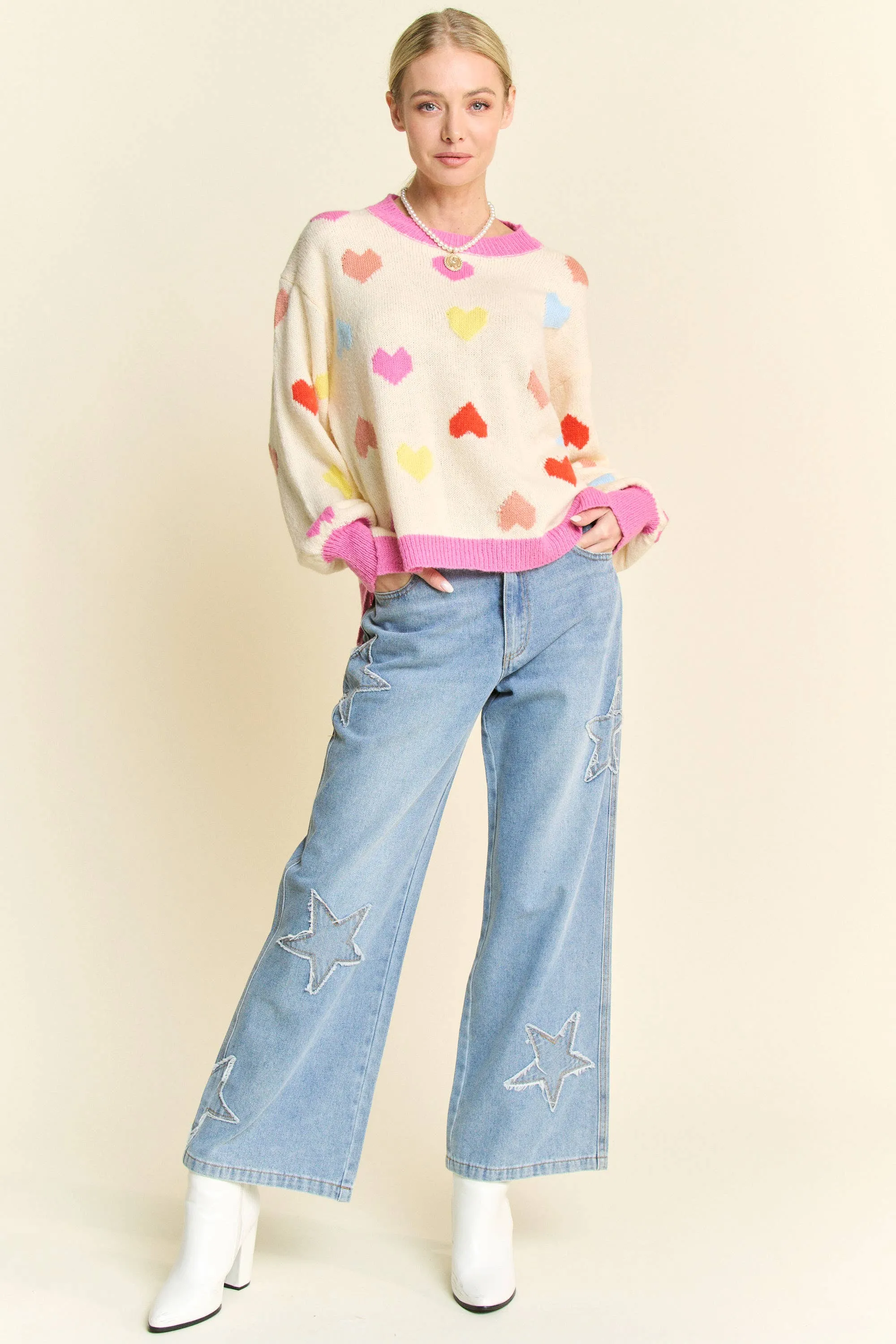 Star Patchwork Denim Pants