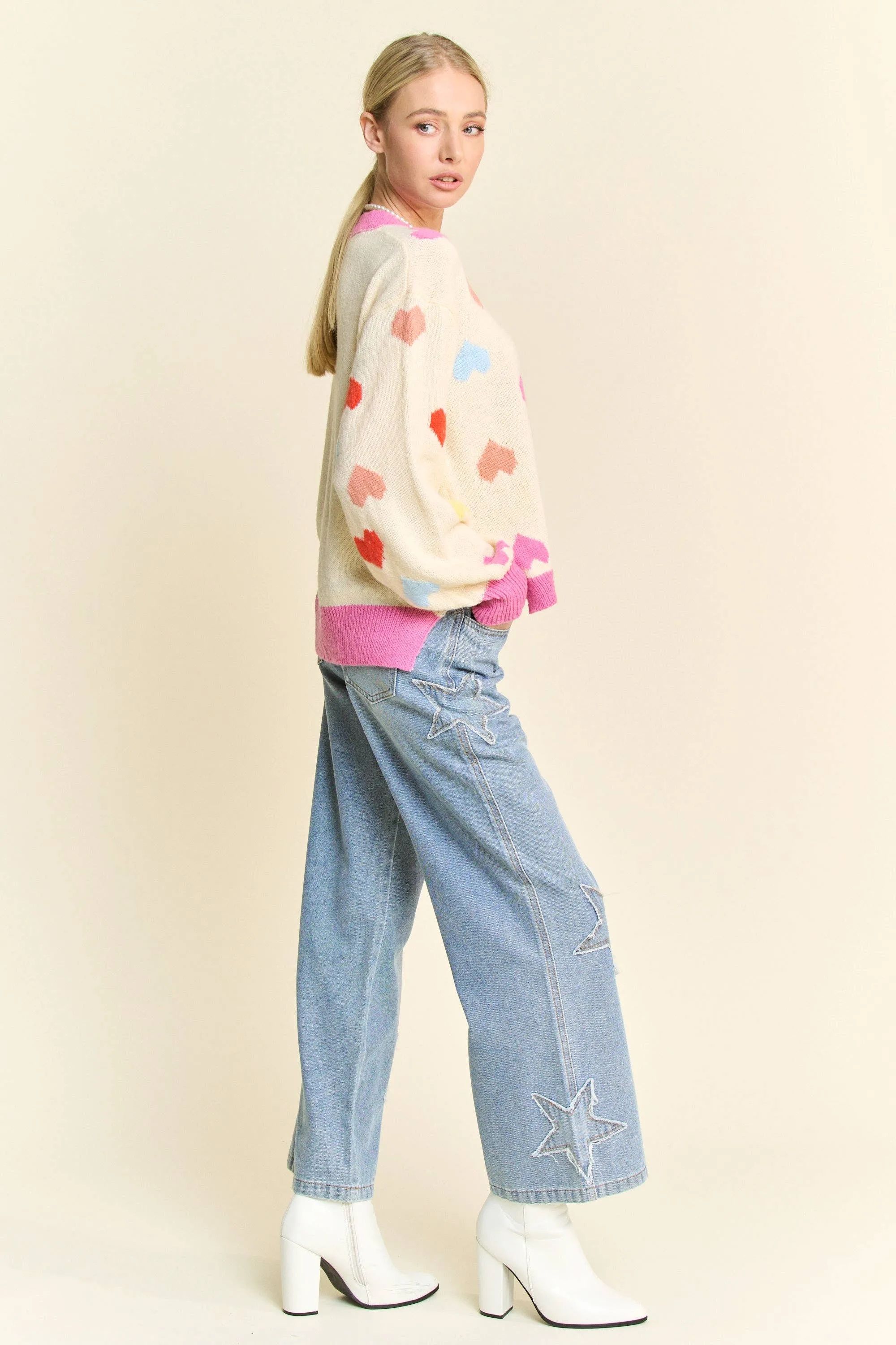 Star Patchwork Denim Pants