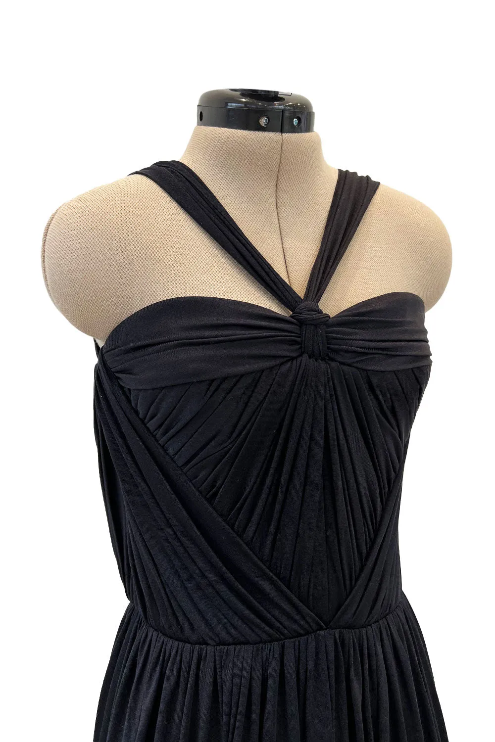 Stunning Fall 2005 Christian Dior by John Galliano Black Pleated Silk Jersey Corseted Dress