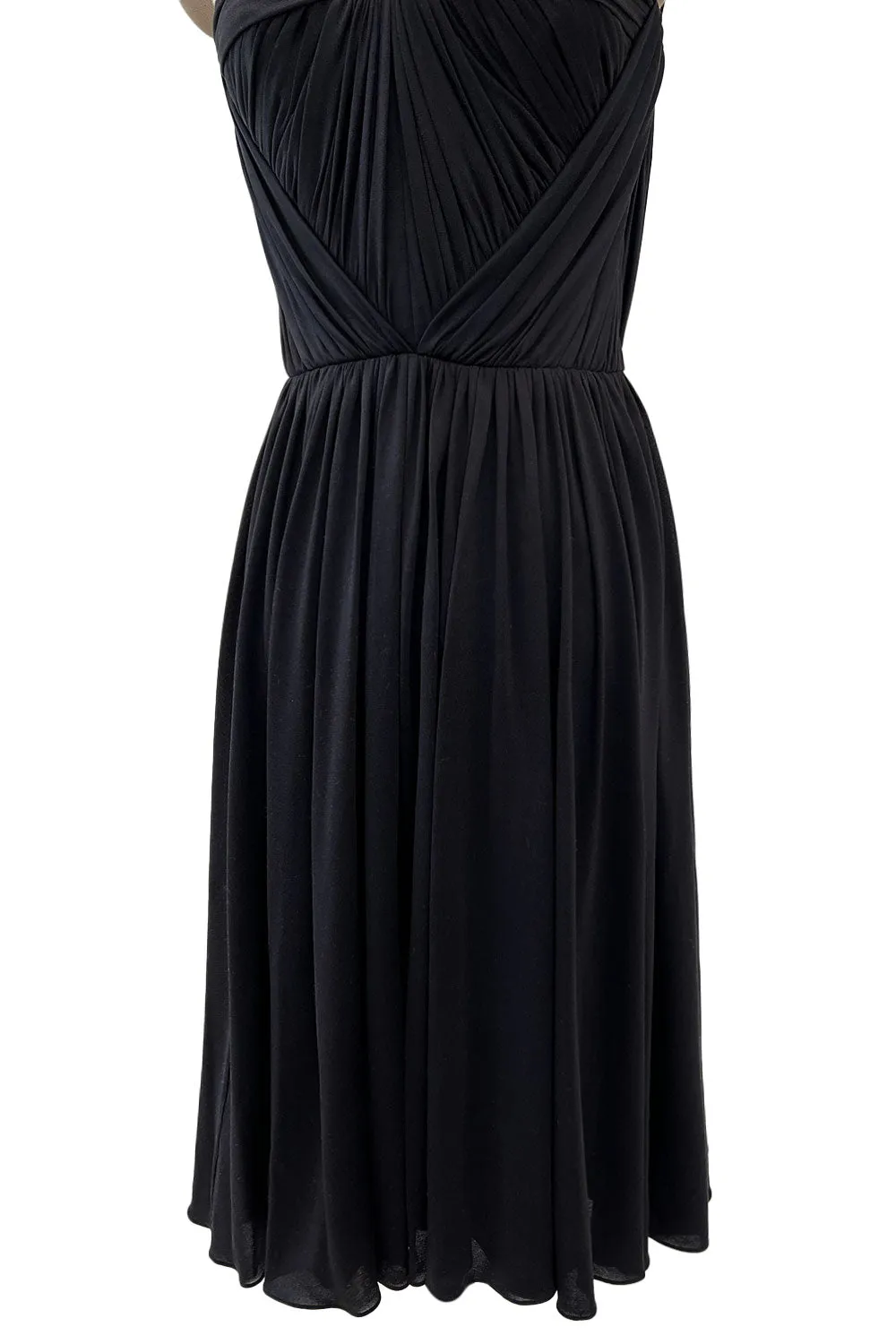 Stunning Fall 2005 Christian Dior by John Galliano Black Pleated Silk Jersey Corseted Dress