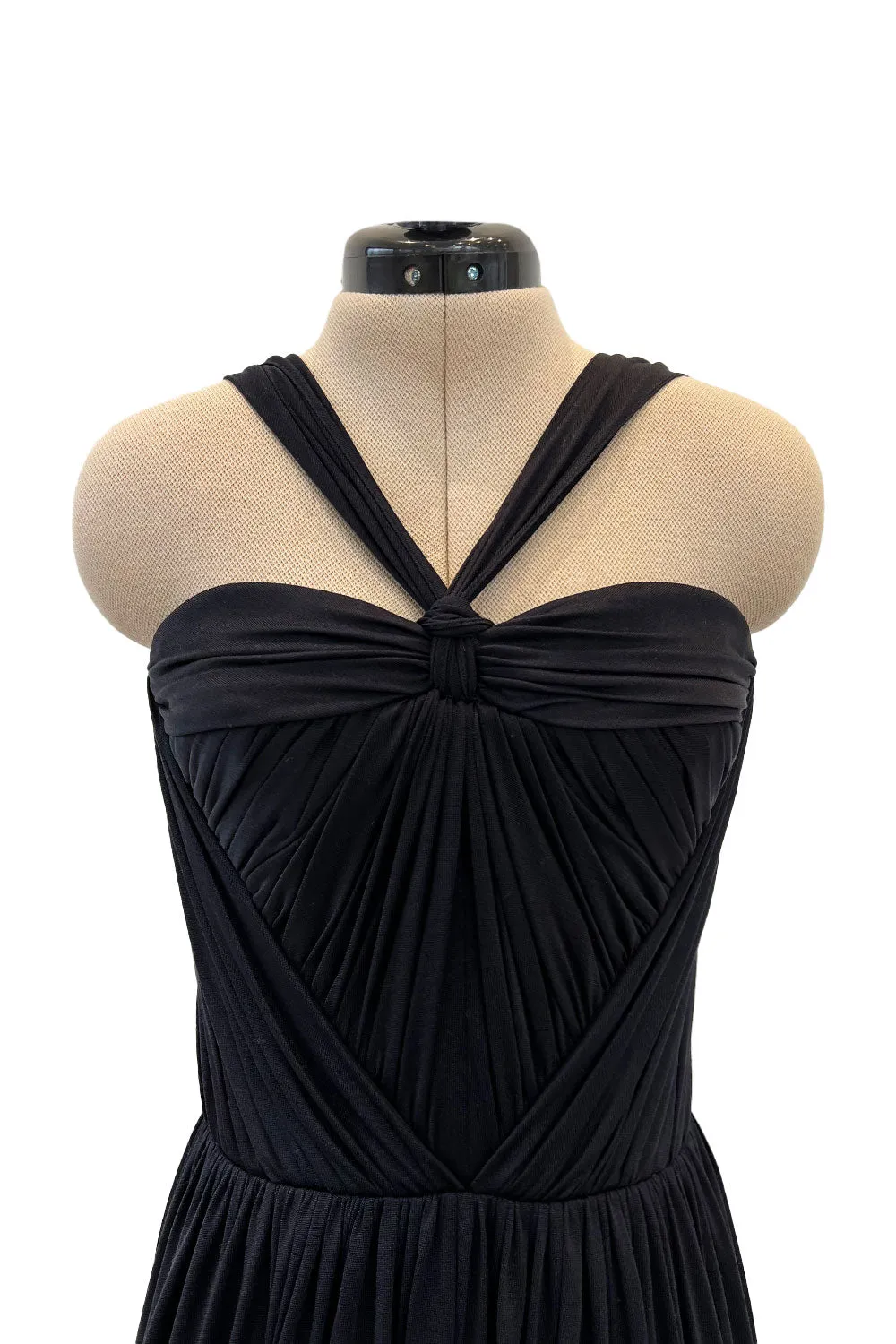 Stunning Fall 2005 Christian Dior by John Galliano Black Pleated Silk Jersey Corseted Dress