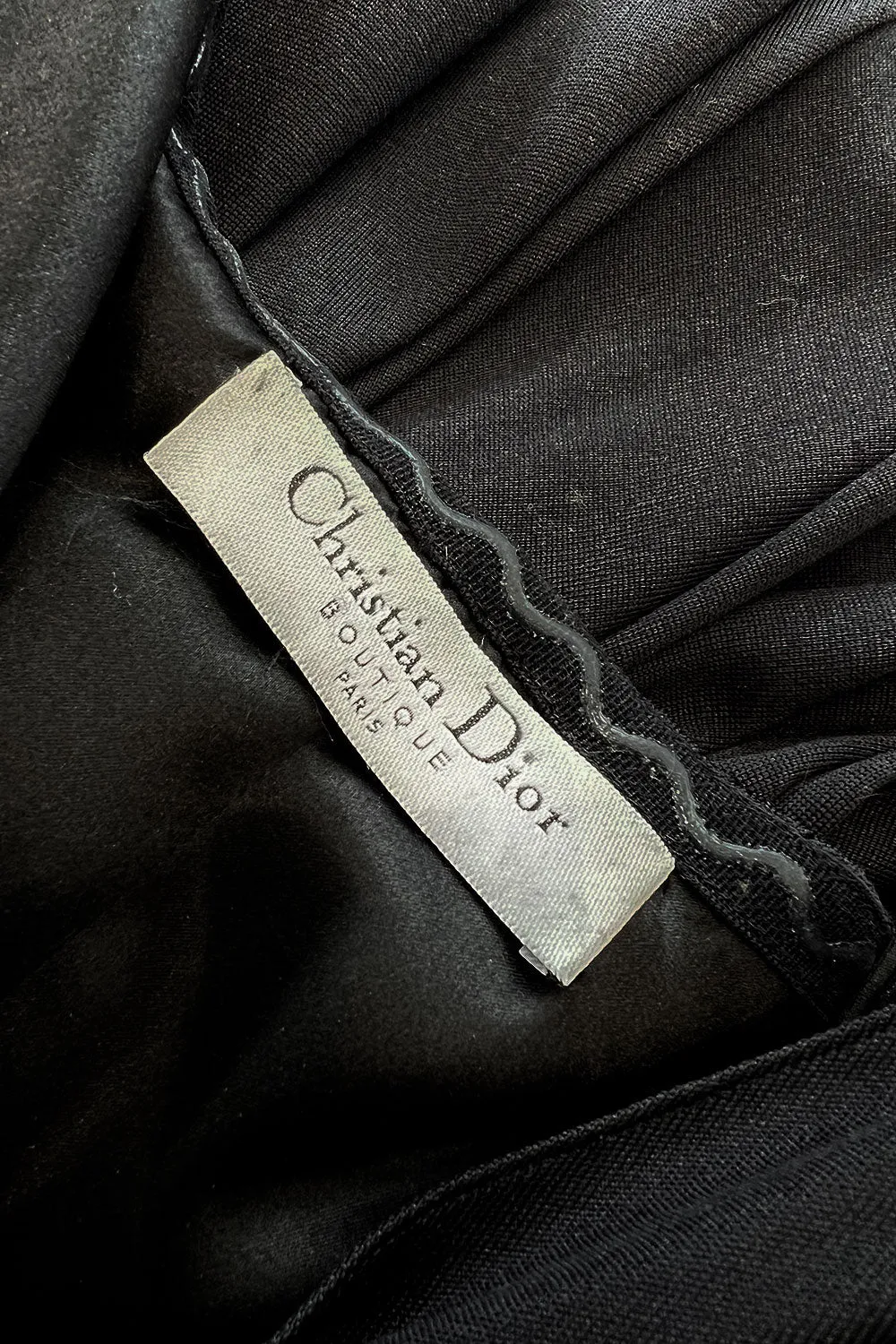 Stunning Fall 2005 Christian Dior by John Galliano Black Pleated Silk Jersey Corseted Dress