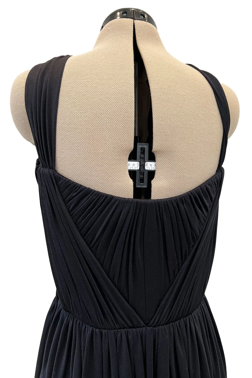 Stunning Fall 2005 Christian Dior by John Galliano Black Pleated Silk Jersey Corseted Dress