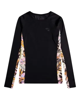 Surf Capsule Yoke Rash Vest in Black Pebble