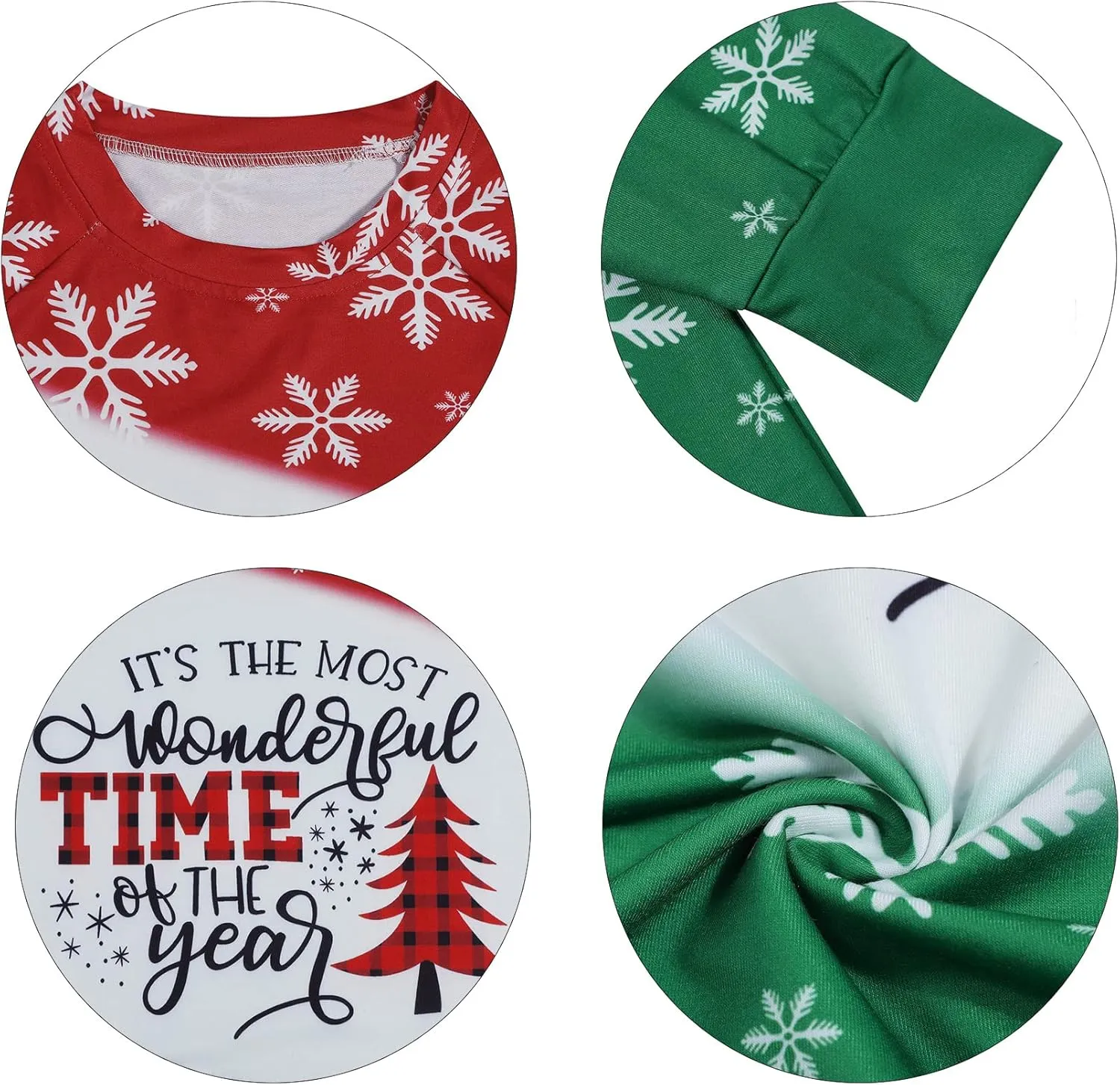 TAOHONG Merry Christmas Sweatshirt Women Xmas Buffalo Plaid Tree Color Block Christmas Snowflake Print Long Sleeve Top Shirts