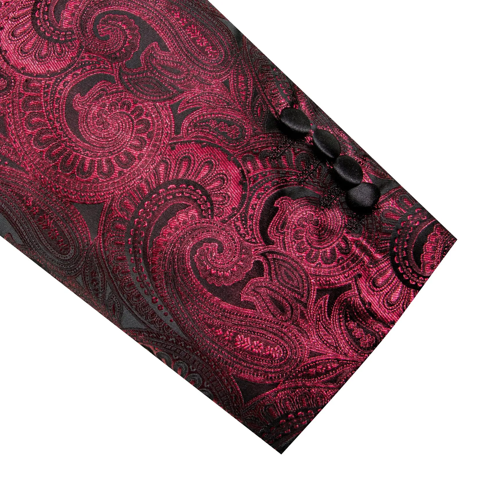 Ties2you Shawl Collar Suit Burgundy Red Black Paisley Men's Suit