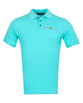 Turquoise Polo T-Shirt With Contrasting Collar