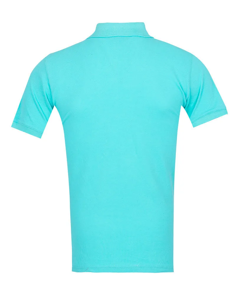 Turquoise Polo T-Shirt With Contrasting Collar