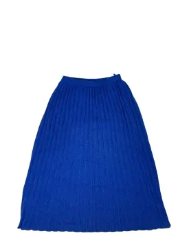 VTG LINED CHRISTIAN DIOR BLUE WOOLLEN PLEATED SKIRT SIZE S/M