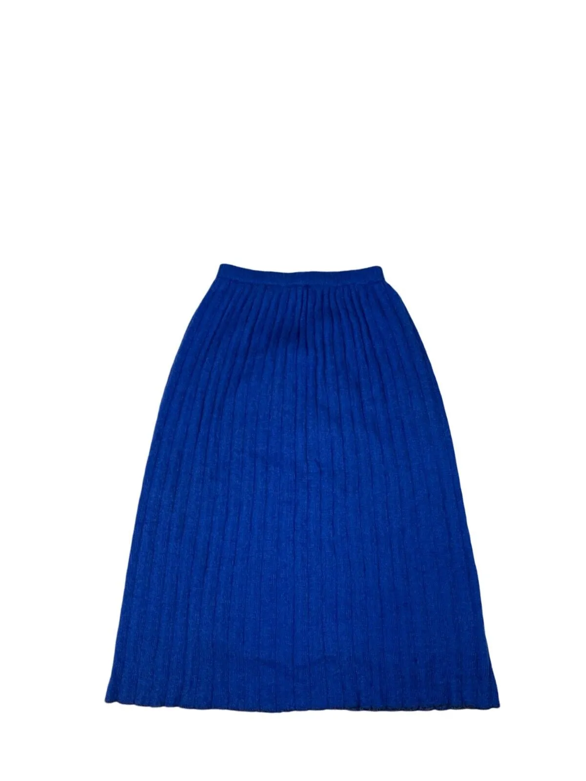 VTG LINED CHRISTIAN DIOR BLUE WOOLLEN PLEATED SKIRT SIZE S/M