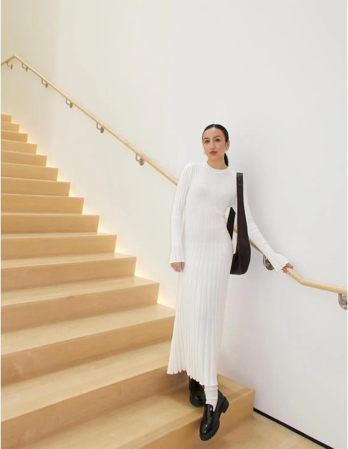 Women Sweater Dress Ribbed Long Sleeve Crewneck Knit Slim Fit Bodycon Dress Fall Maxi Long Dress